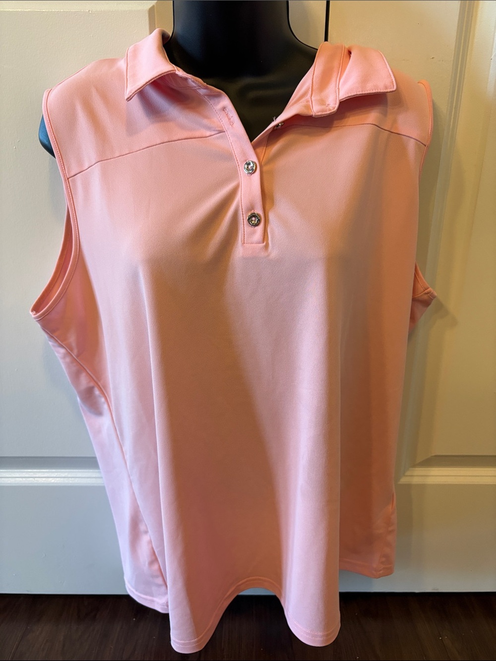 Sleeveless Polo Camisole in Soft Pink - Women's Lightweight Top Golf